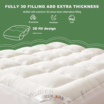 Queen Viscose Mattress Topper for Comfort & Relief