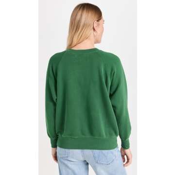 MADEWORN ROCK Women's Shrunken Sweatshirt, Forest, Green, Graphic, XS