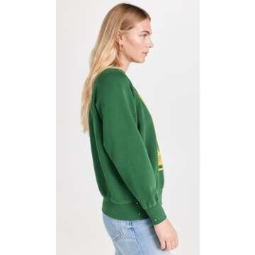 MADEWORN ROCK Women's Shrunken Sweatshirt, Forest, Green, Graphic, XS