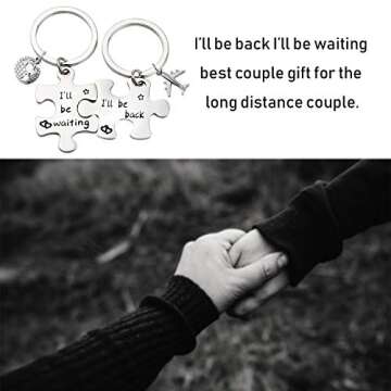 Lywjyb Birdgot Puzzle Keychain Couples Set Long Distance Relationships Gifts For Couples Love Friendship Gift (Silver)