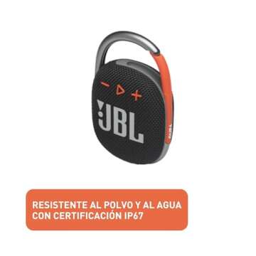 JBL Clip 4, Black/Orange - Portable Bluetooth 5.1 Speaker - Up to 10 Hours of Play - Waterproof & Dust Resistant - Includes Noise & Echo-Canceling Speakerphone