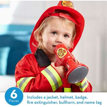 Fire Chief Costume Dress-Up Set for Kids