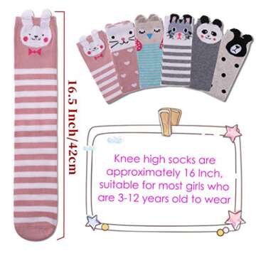 Cute Animal Pattern Knee High Socks for Girls