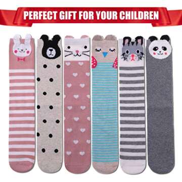 Cute Animal Pattern Knee High Socks for Girls