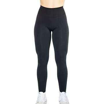 Seamless Scrunch Legging Women Yoga Pants 7/8 Tummy Control Workout Running for Workout Fitness Sport Active Ankle Legging-25'' (M, Black)