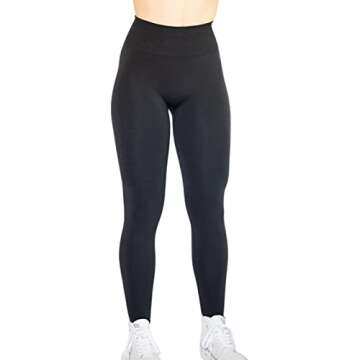 Seamless Scrunch Legging Women Yoga Pants 7/8 Tummy Control Workout Running for Workout Fitness Sport Active Ankle Legging-25'' (M, Black)