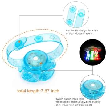 WELLVO 14 Pack LED Light Up Fidget Spinner Bracelets Party Favors For Kids 4-8 8-12, Glow in The Dark Party Supplies, Birthday Gifts, Treasure Box Toys for Classroom, Pinata Goodie Bags Stuffers