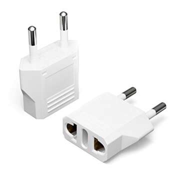 Unidapt 2-pack Europe Travel Plug Adapter, USA to European Plug Adapters, Travel from US Canada America Mexico to EU Europe Italy France Germany Spain Outlets, Type C Pin Converter, 220V Power Plugs