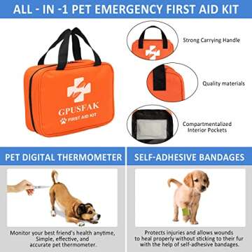 GPUSFAK Pet First Aid Kit for Dogs and Cats