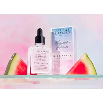 Dallas & James Skincare Co. Watermelon Dream Milk Serum with Cloudberry, Hydrating Serum/Soothing Serum - with Hyaluronic Acid, Aloe and Cucumber