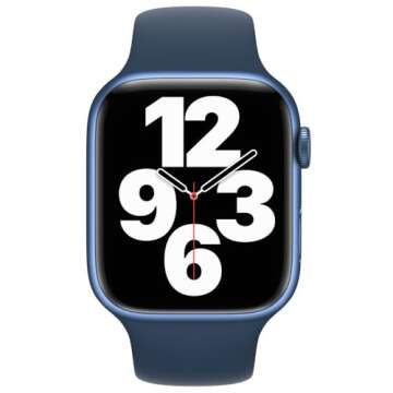 Apple Watch Series 7 (GPS + Cellular, 45mm) Blue Aluminum Case with Abyss Blue Sport Band, Regular (Renewed)