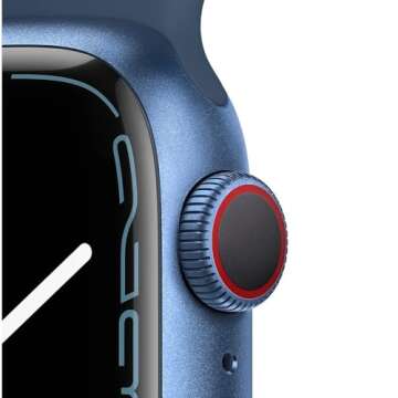 Apple Watch Series 7 (GPS + Cellular, 45mm) Blue Aluminum Case with Abyss Blue Sport Band, Regular (Renewed)