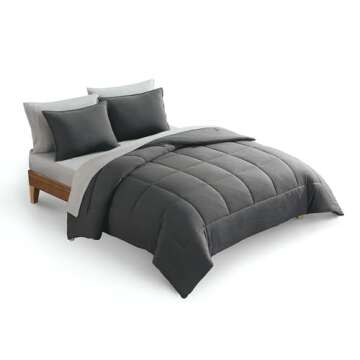 UGG 32546 Leonora Full-Queen 3-Piece Comforter Set Soft Luxury Bedding Comforter and Two Pillow Shams Cozy Comfortable Reversible Machine Washable Hotel Style Bedding Set, Full/Queen, Charcoal