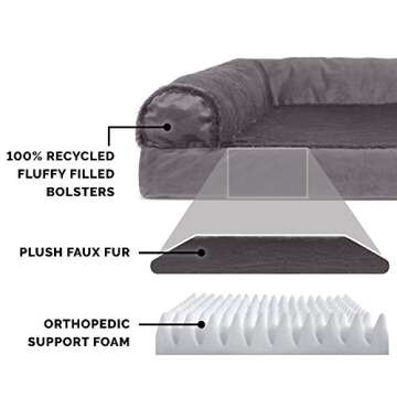 Furhaven Large Orthopedic Dog Bed - Jumbo/XL Plush