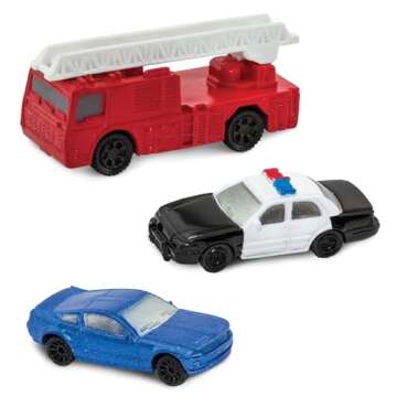 Safari Ltd On the Road TOOB - Figurines: Semi-Truck, Motorcycle, Police Car, School Bus, Sports Car, Delivery Truck, Pick-Up, ATV, Fire Truck - Educational Toys for Boys, Girls & Kids Ages 3+