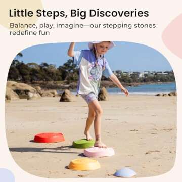 Tiny Land Stepping Stones for Kids, 5pcs Non-Slip Toddler Stepping Stones, Sensory Stepping Stones for Promoting Toddler's Balance & Coordination Skills, Stepping Stones for Toddlers 3-5