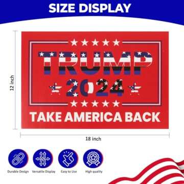 MMVINE Trump 2024 Yard Sign With H-Stakes, Police For Trump -Trump Merchandise - 18" X 12" Trump Sign, Double Sided Trump Vance Yard Sign For Garden and Lawn Decoration - Take America Back Trump Signs