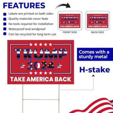 MMVINE Trump 2024 Yard Sign With H-Stakes, Police For Trump -Trump Merchandise - 18" X 12" Trump Sign, Double Sided Trump Vance Yard Sign For Garden and Lawn Decoration - Take America Back Trump Signs