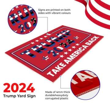 MMVINE Trump 2024 Yard Sign With H-Stakes, Police For Trump -Trump Merchandise - 18" X 12" Trump Sign, Double Sided Trump Vance Yard Sign For Garden and Lawn Decoration - Take America Back Trump Signs