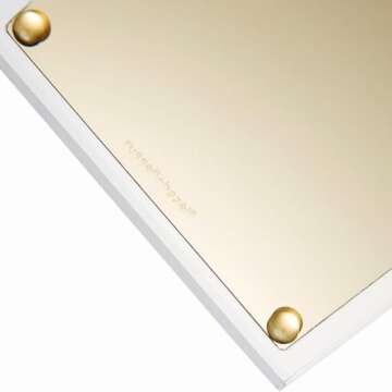 russell+hazel Acrylic Calculator, Clear with Gold-Toned Hardware.25” x 5.875” x 4.375” (51179)