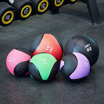 Signature Fitness Workout Exercise Fitness Weighted Medicine Ball, Wall Ball and Slam Ball