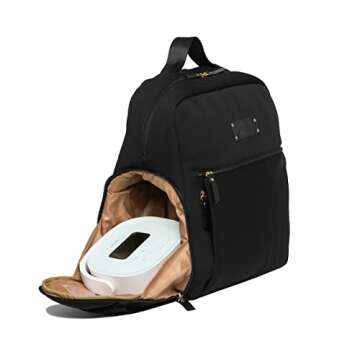 Sarah Wells Fiona Breast Pump Backpack - Neoprene, Machine Washable, Insulated Pockets, Pocket-In-Pocket System (Black)