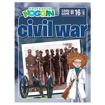 Outset Media Professor Noggin's Civil War Trivia Card Game - an Educational Trivia Based Card Game for Kids - Trivia, True or False, and Multiple Choice - Ages 7+ - Contains 30 Trivia Cards