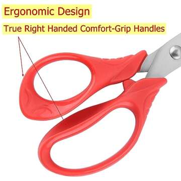 5" Kids Scissors,12 Pack Kids Safety Scissors For School Kids Scissors ages 4+,Comfort-Grip Handles Sharp Blade Blunt Student Scissors,Children Scissors Crafting