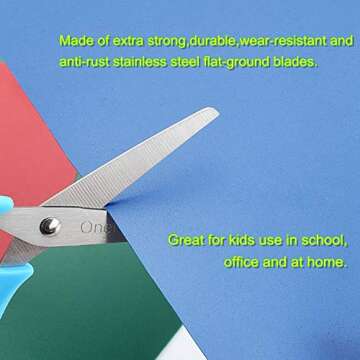 5" Kids Scissors,12 Pack Kids Safety Scissors For School Kids Scissors ages 4+,Comfort-Grip Handles Sharp Blade Blunt Student Scissors,Children Scissors Crafting