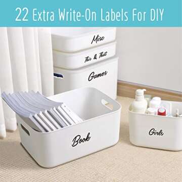 Hebayy 242 pcs Laundry Room, Linen Closet & Office Labels, 220 Pre-Printed Waterproof Oil&Tear Resistant Removable Stickers, 22 Blank Ones, No Residue for Home Office Craft Room Organization