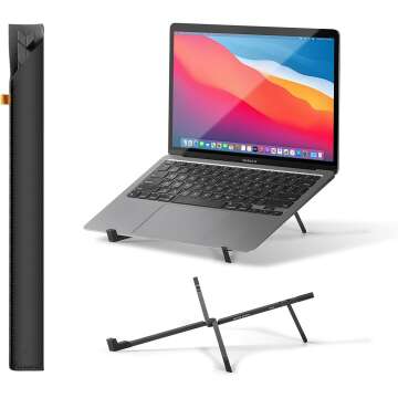 Native Union Fold Laptop Stand – Ultra-Slim Foldable & Portable Laptop Stand – Ergonomic & Optimized Viewing Angle – for 13 to 16 Inch MacBooks & Laptops, 10 to 16 Inch iPads & Tablets