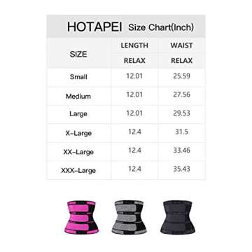 HOTAPEI Sweat Band Workout Waist Trainer for Women Sauna Waist Trainer Corset for Weight Loss Trimmer Belt Waist Cincher Body Shaper Slimming Sports Girdle Grey Medium