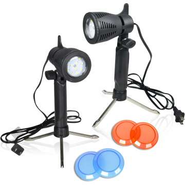 EMART Photography LED Continuous Light Lamp 5500K Portable Camera Photo Lighting for Table Top Studio - 2 Sets