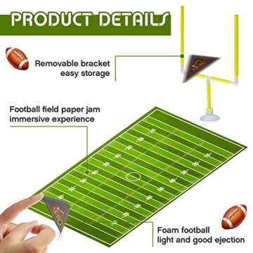 4 Sets Mini Flick Football Games Desktop Football Games Mini Table Top Sports Games with Foam Footballs Goal Post and Cards Finger Toys Office Indoor Sports Party Favors Fans Release Pressure (Yellow)