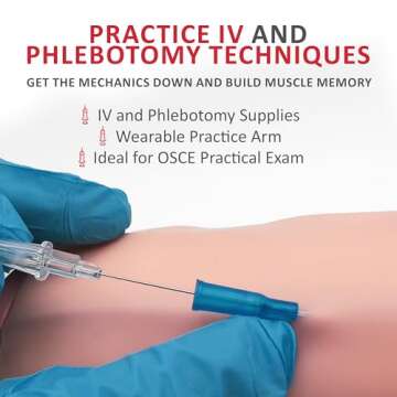 Phlebotomy Practice Kit and IV Practice Kit for Nurses and Other Medical Professionals - Practice and Perfect Venipuncture Skills Before Working On Real People.