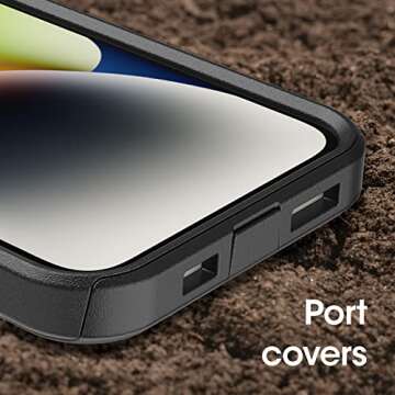 OtterBox iPhone 14 & iPhone 13 Commuter Series Case - Black, Slim & Tough, Pocket-Friendly, with Port Protection