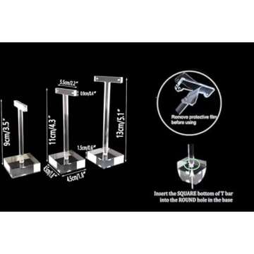 Ultra Modern Clear Acrylic Display Stands for Store Trunk Show Trade Exhibit Home Use Photograph Prop (Earrings Holder 3PC Set)