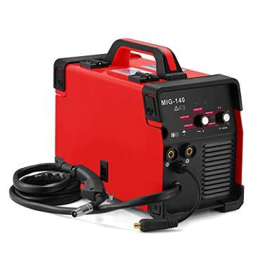 SUNGOLDPOWER MIG Welder 140A Gas and Gasless Welding 110/220V Dual Voltage IGBT DC Inverter Welding Machine Including Flux Cored Wire