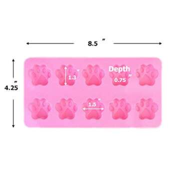 SET OF 3 PACK X Mini Silicone DOG Pet Animal Paw Print Ice Cube Chocolate Soap Candle Tray Mold Party maker (Ships From USA)