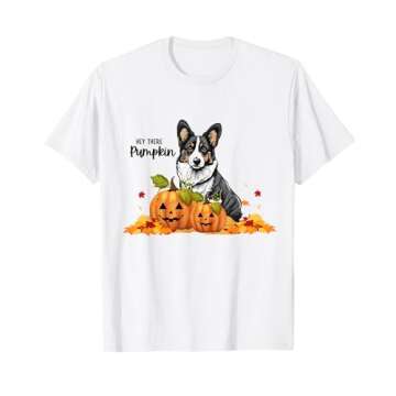 Hey There Pumpkin Cardigan Welsh Corgi Dog Fall Halloween T-Shirt