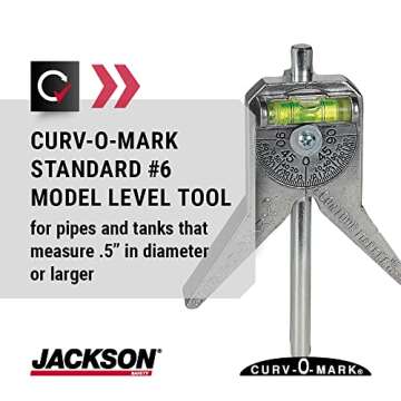 Jackson Safety Pipe Marker Centering Tool - Standard 4" Y-Type Head, Measure Pipes 0.5" and Above - Curv-O-Mark Standard 6