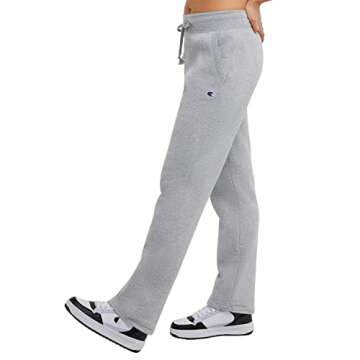 Champion Womens Pants, Powerblend, Fleece Comfortable Lounge For 31" Athletic-sweatpants, Oxford Gray, Medium US