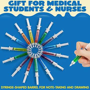 JOYIN Syringe Pens Bulk Party Favors 36pk- Retractable Fun Nurse Pens, Multi Color Novelty Pens, Nursing School Supplies, Halloween Party Favors