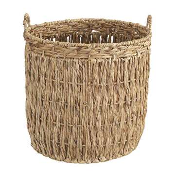 Household Essentials Brown Tall Round Wicker Storage Basket