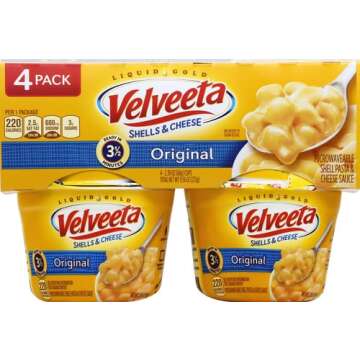 Velveeta Shells & Cheese Original Cups - 4 Pack of Creamy Goodness