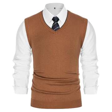 PJ PAUL JONES Mens Sweater Vest Wool Blended Knitted Vest Sweaters V-Neck Sleeveless Pullover Vests