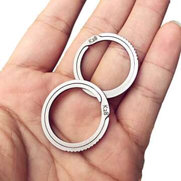 BANG TI Titanium Quick Release Keyrings 2-pack Side-pushing Labor-saving Gear System (K28)