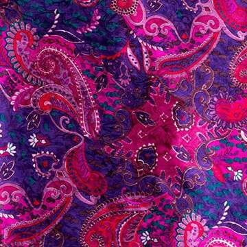 Wyoming Traders Women's Paisley Pomegranate and Royal Red Wild Rag Paisley