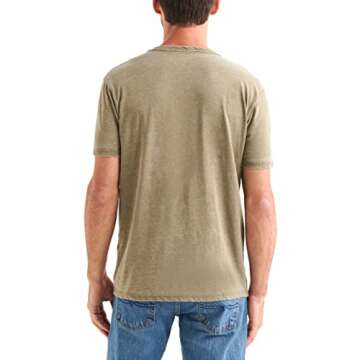 Lucky Brand Men's Burnout Notch Neck Tee - Dark Olive