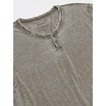 Lucky Brand Men's Burnout Notch Neck Tee - Dark Olive